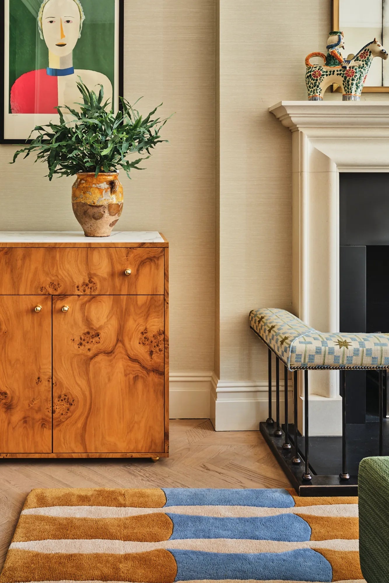 Eco-friendly wool rug with a stunning depiction of a bamboo forest