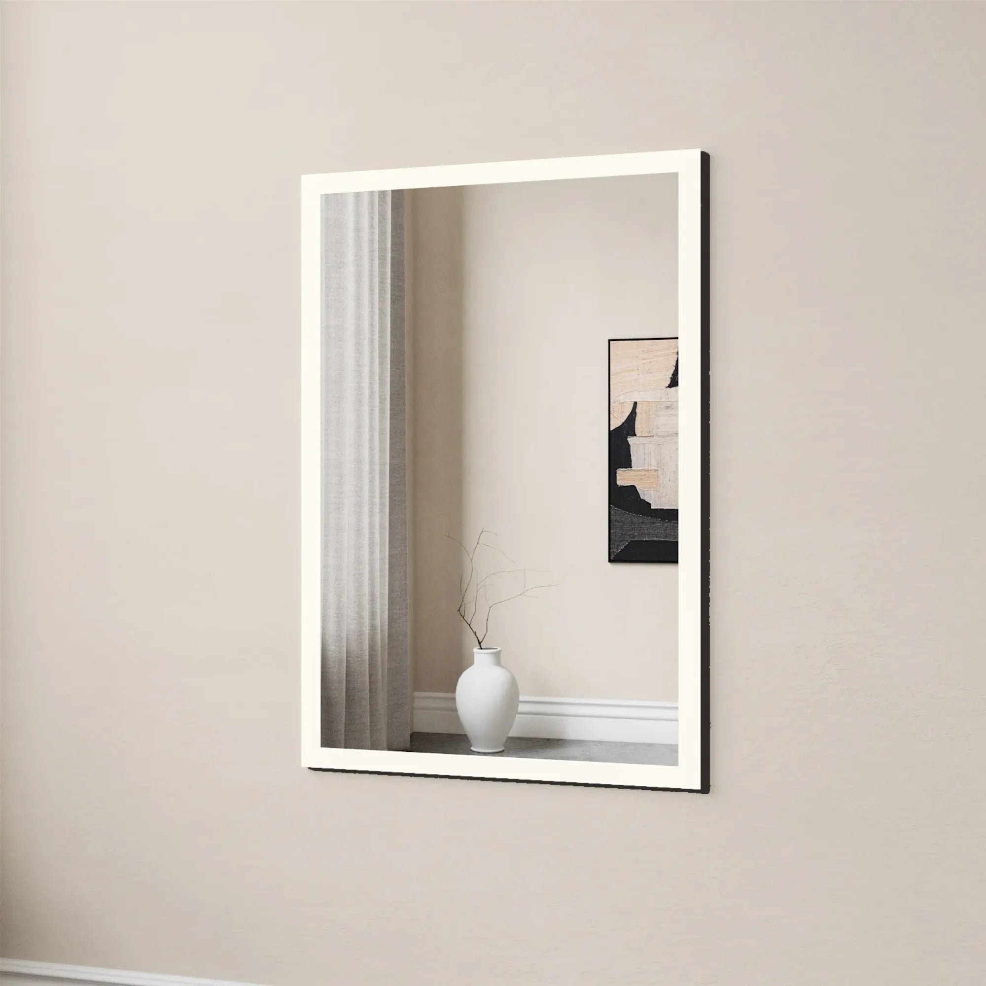 Stylish and modern full length mirror with integrated LED lights for a luxurious and well-lit dressing experience