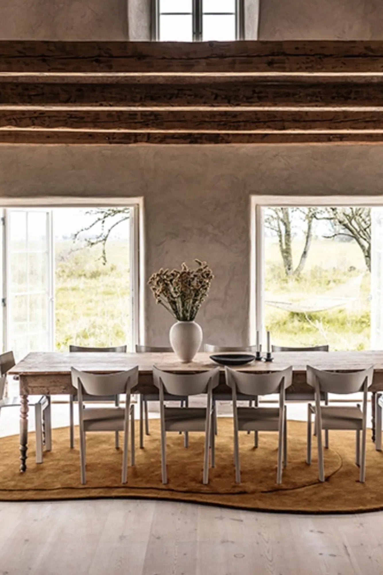 Natural and Eco-friendly Residue Wool Rug in Earthy Tones and Stripes