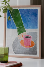 Customers enjoying a relaxing afternoon on a sunny café terrace