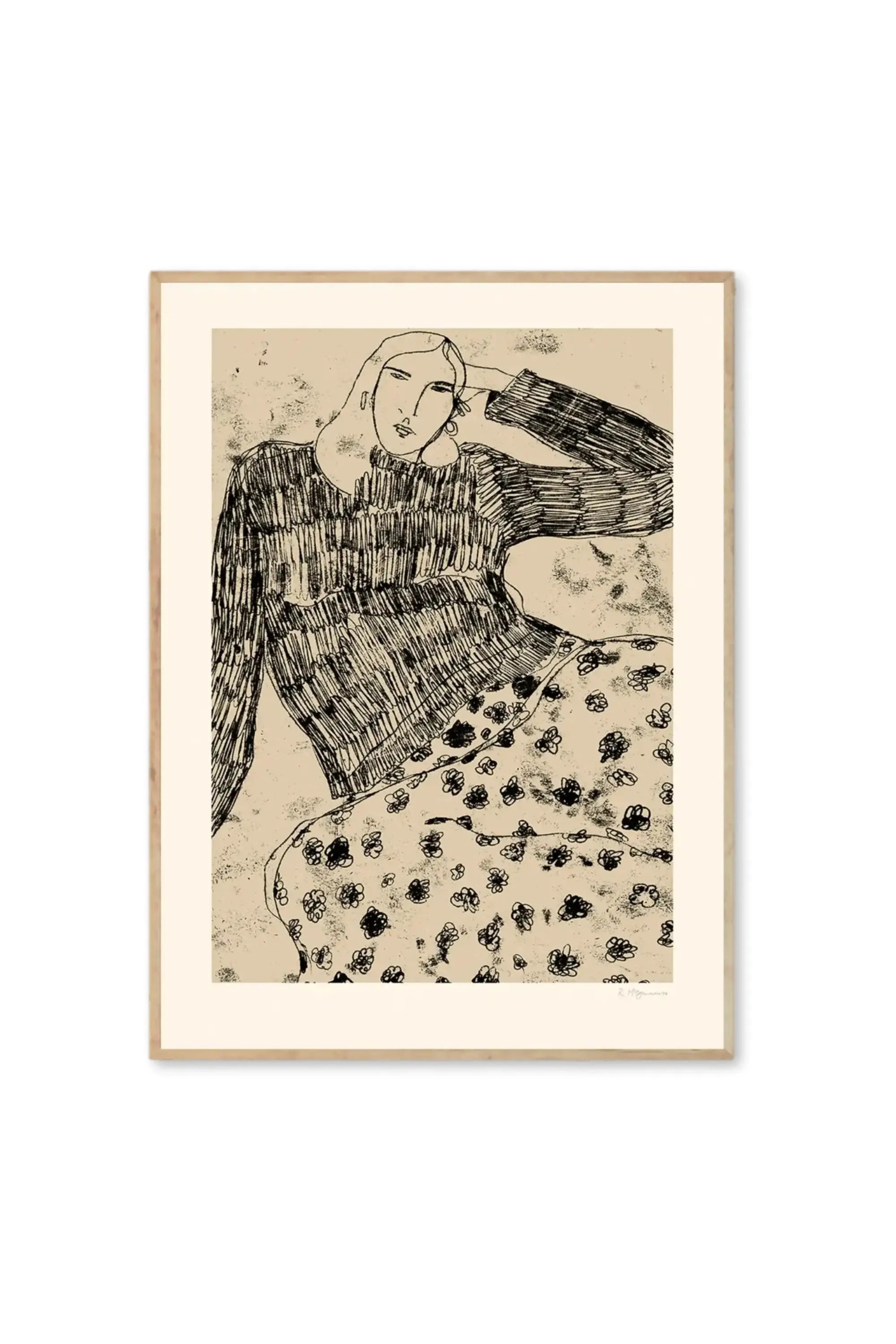 Leaning Woman - Art Print by The Poster Club - THAT COOL LIVING