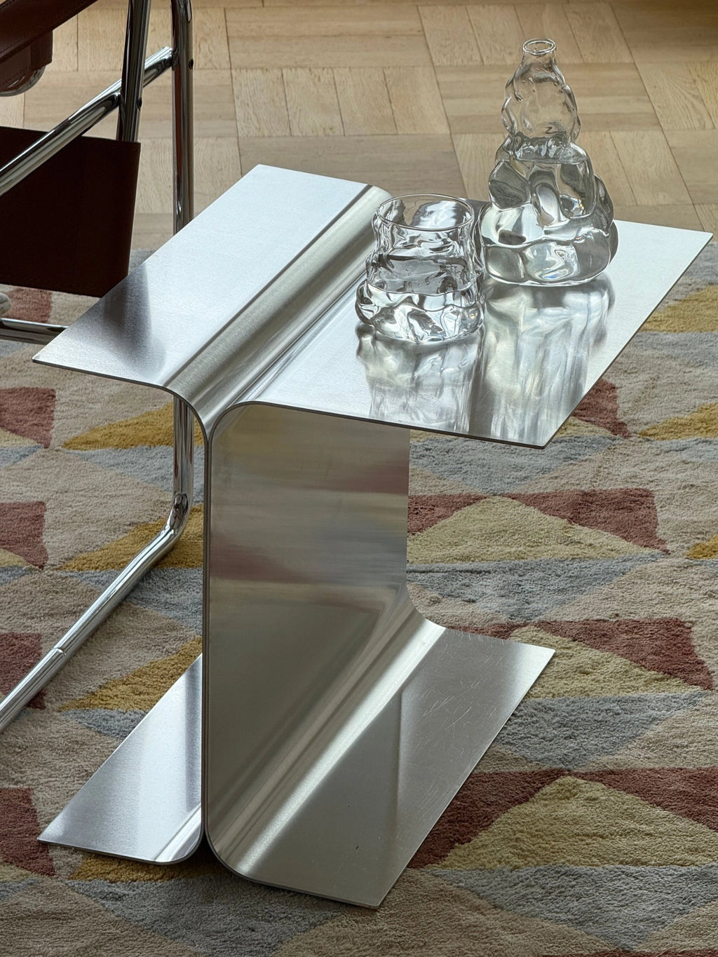 Luce Raw Aluminum Side Table