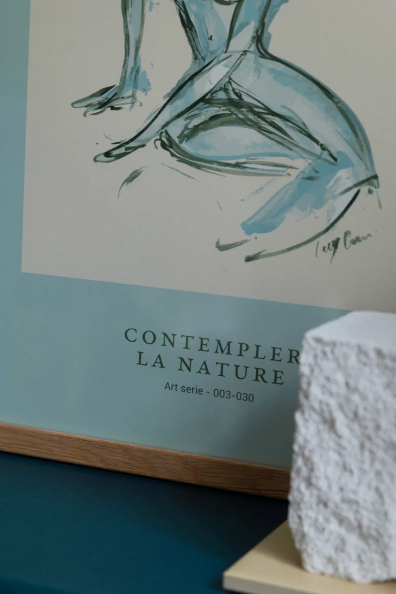 Contempler la Nature is a beautiful, handcrafted wooden sculpture of a serene landscape, with lush trees and flowing rivers