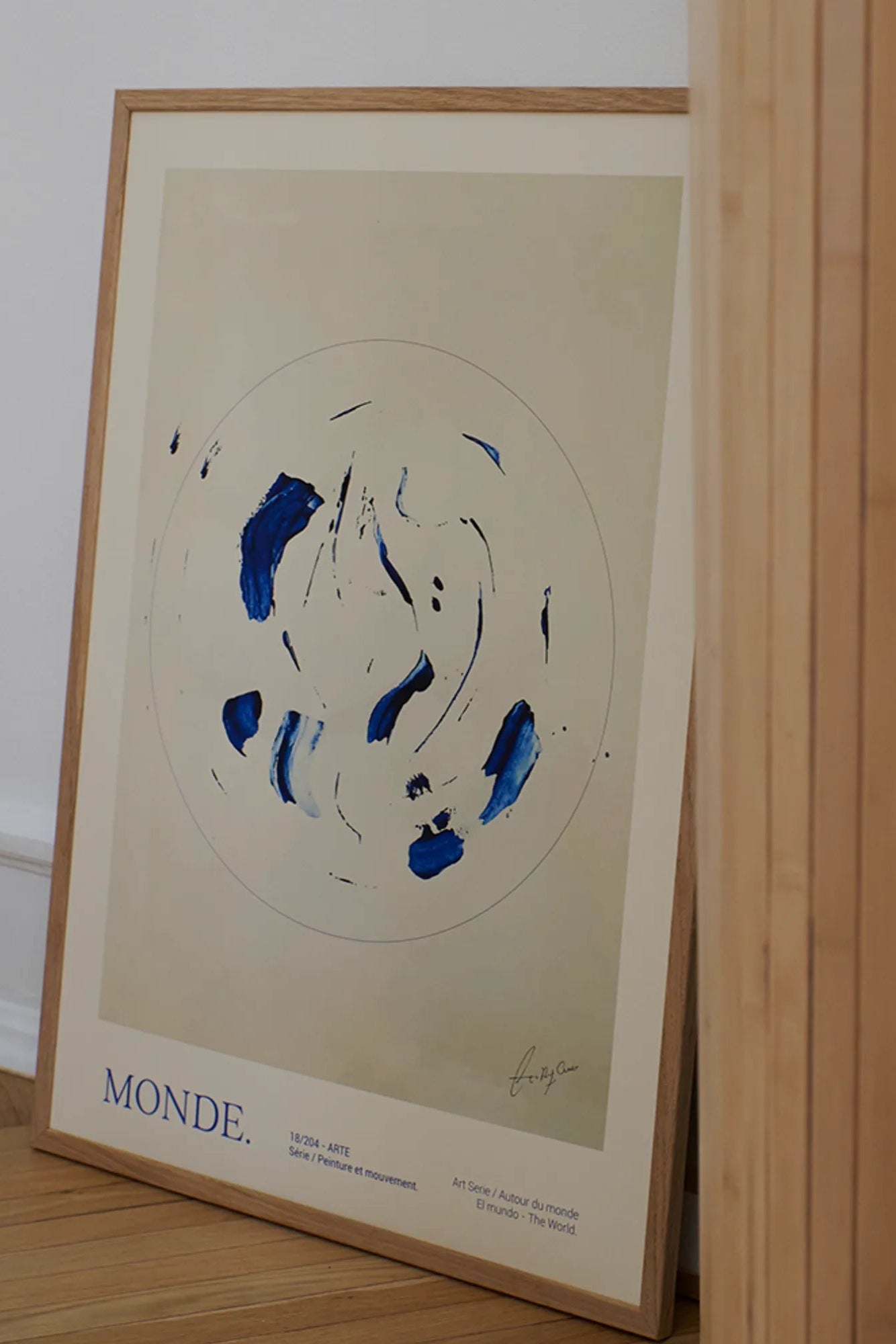 Close up of Le Monde watch face with mother-of-pearl dial and roman numerals