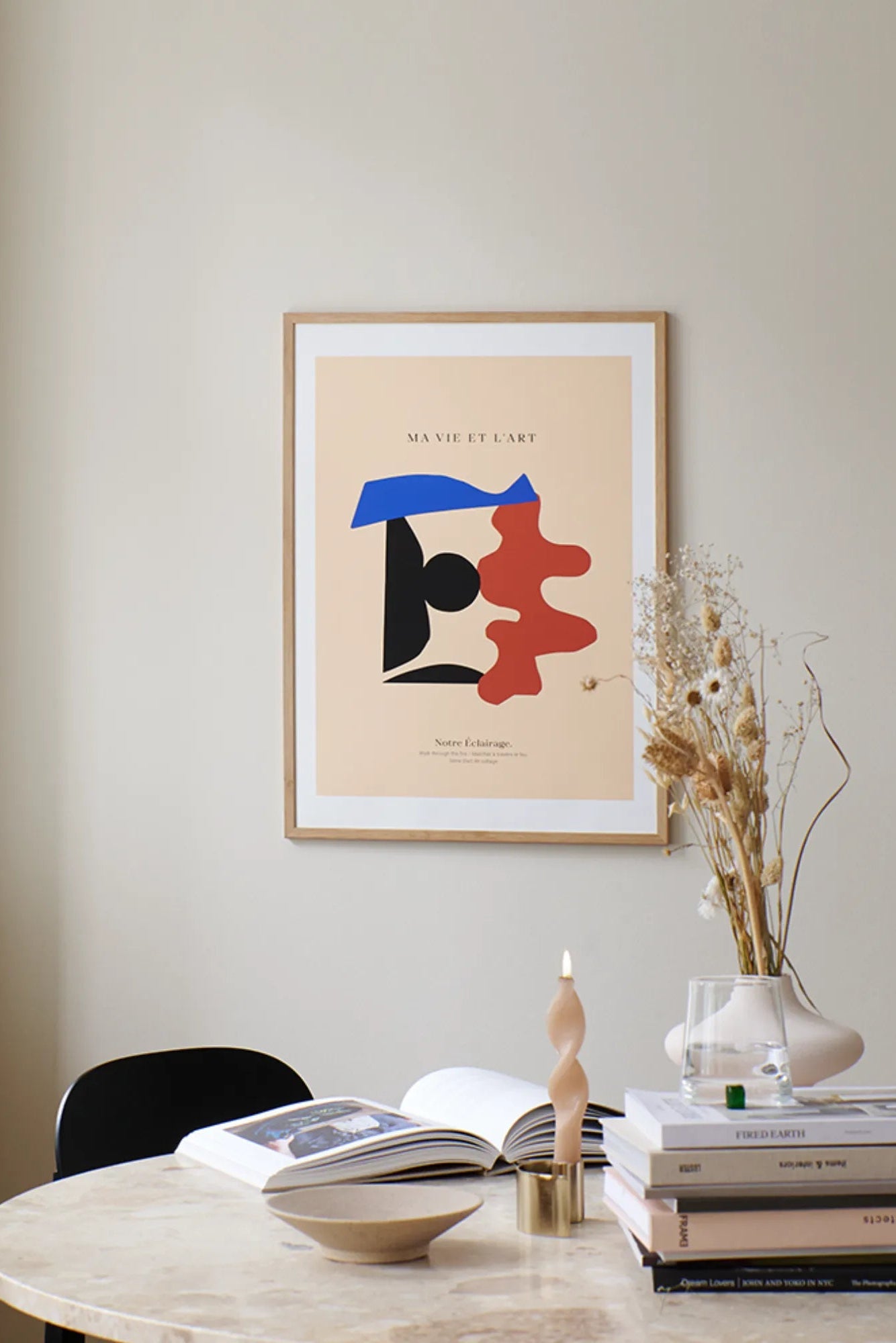 An image of My Life And Art product being displayed on a gallery wall