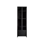 Modern metal high cabinet with adjustable shelves and sleek handle design
