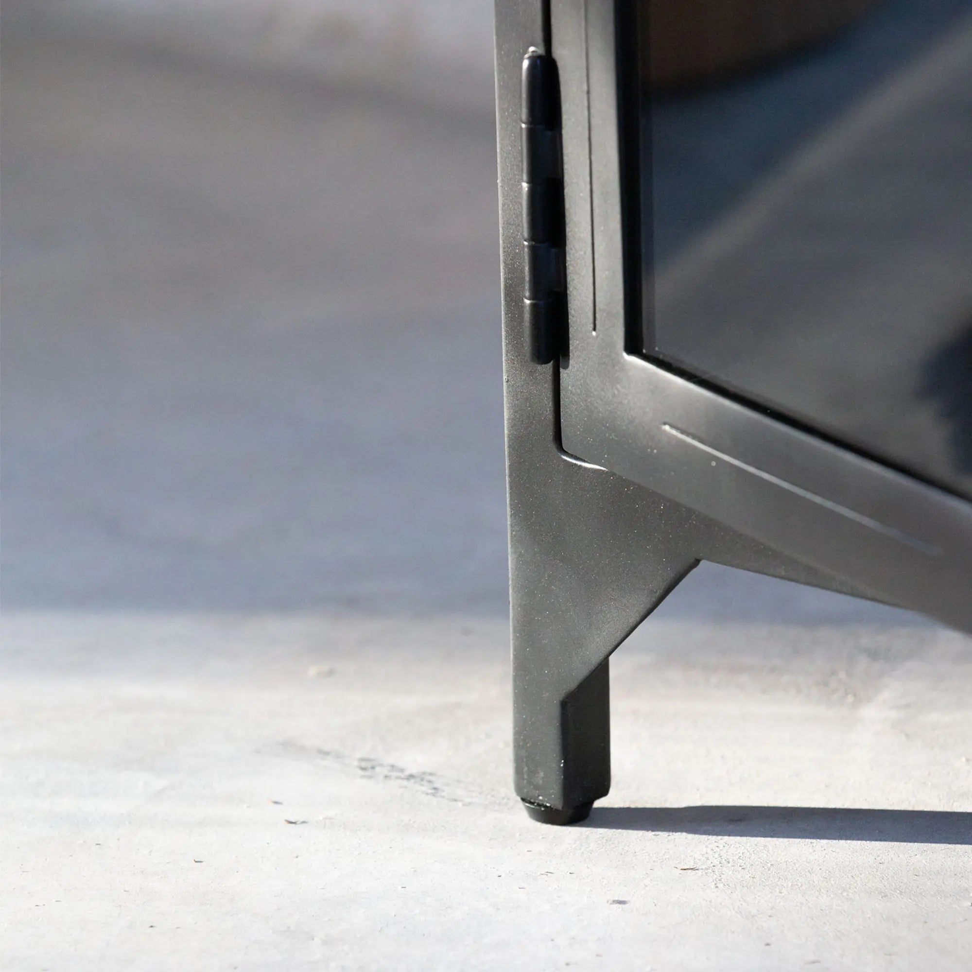 Tall and sleek metal cabinet with lockable doors for added security