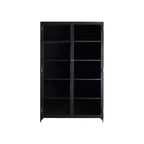 Metal 2-Door Cabinet with adjustable shelves and sleek black finish