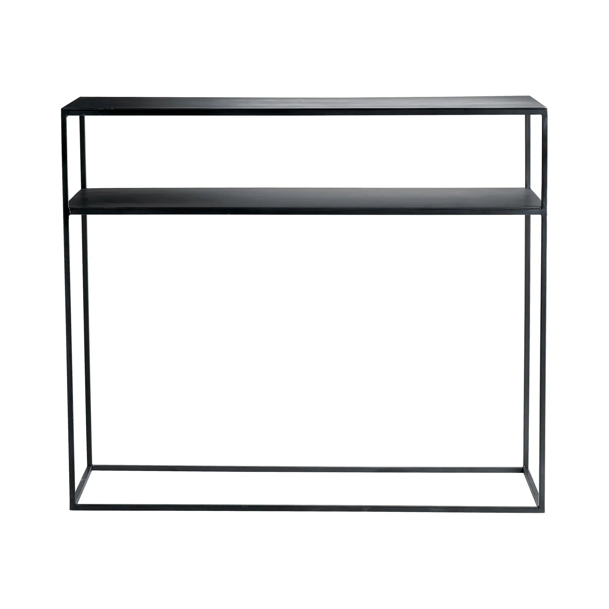 Metal console table with curved legs and glass top, perfect for modern interiors