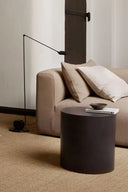Metal Coffee Table with Glass Top and Geometric Design