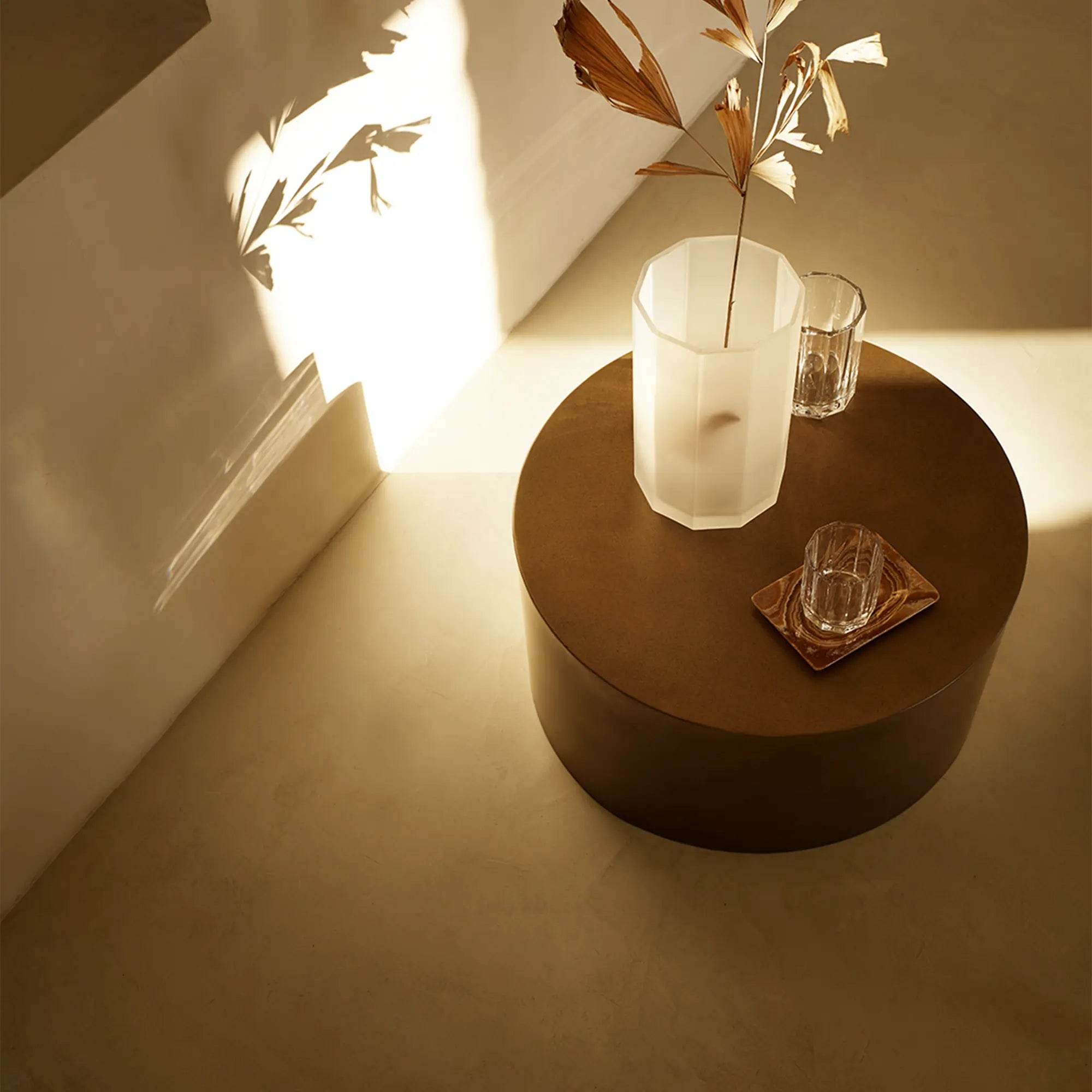 Outdoor metal coffee table with weather-resistant materials and sleek design
