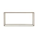 Modern metal low console table with sleek design and clean lines