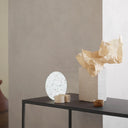 Contemporary Metal Low Console Table with Bronze Finish and Marble Shelf