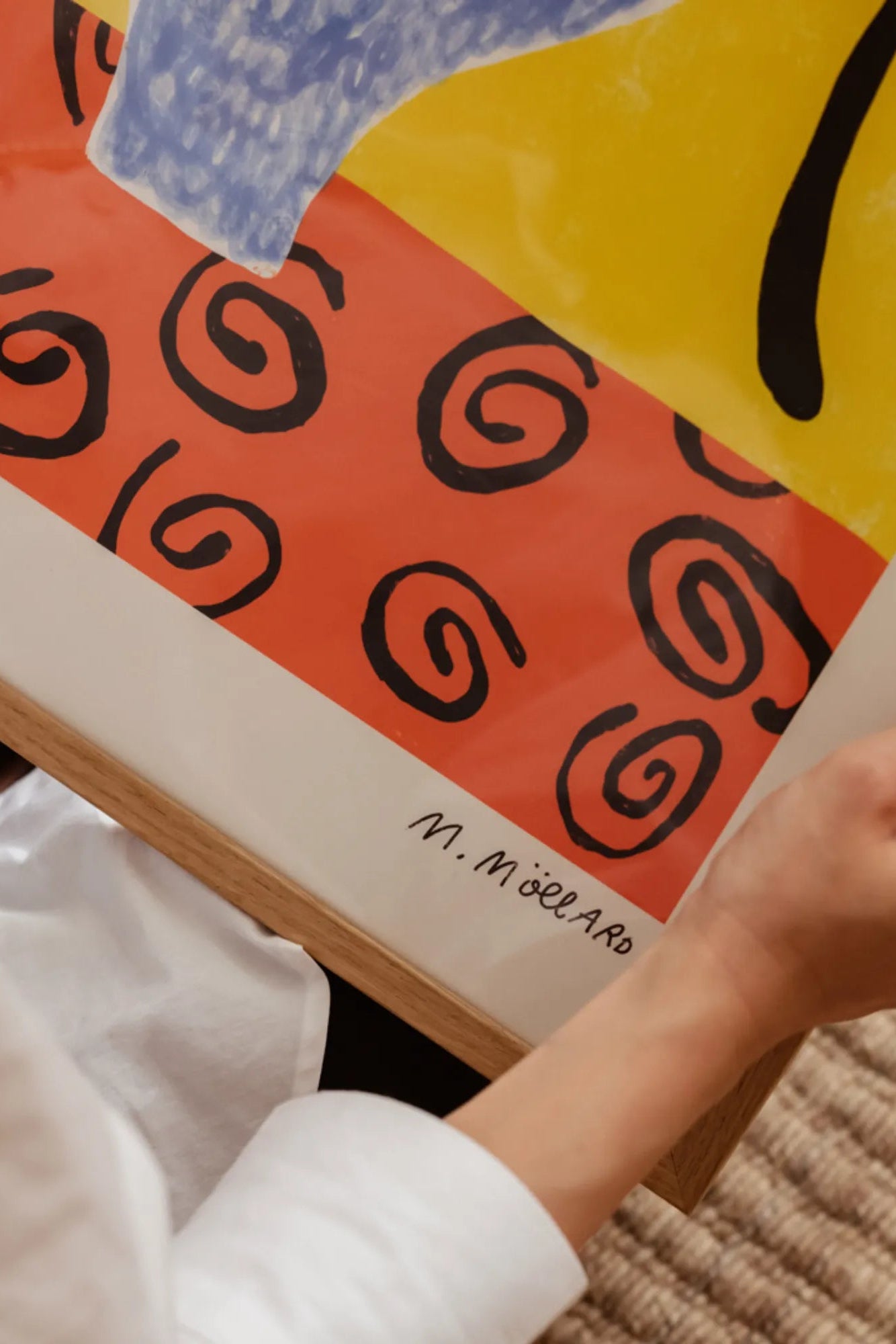 Close-up of a stunning display of blue and purple flowers in a blue vase