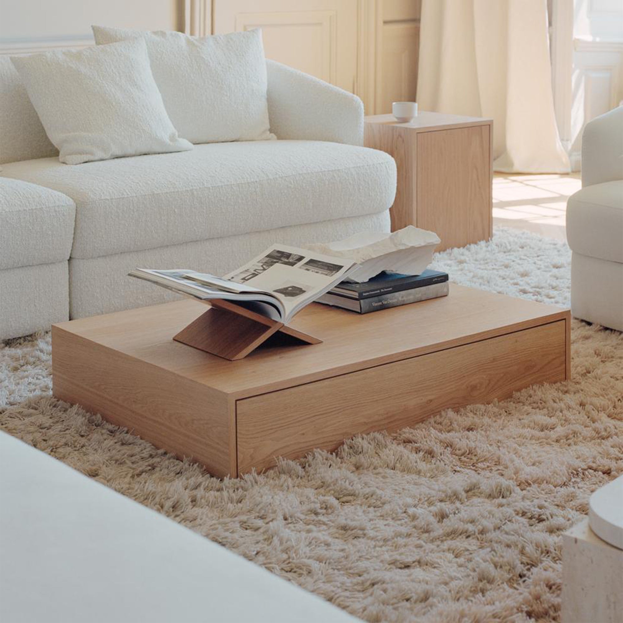  Sleek and stylish center table with hidden storage compartment 