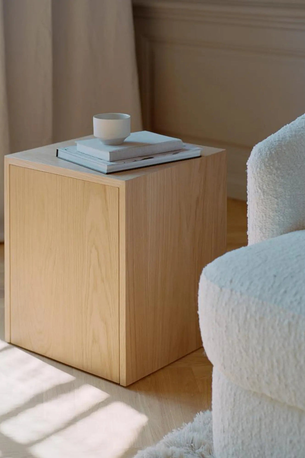 Compact and stylish side table with a drawer for storing small items