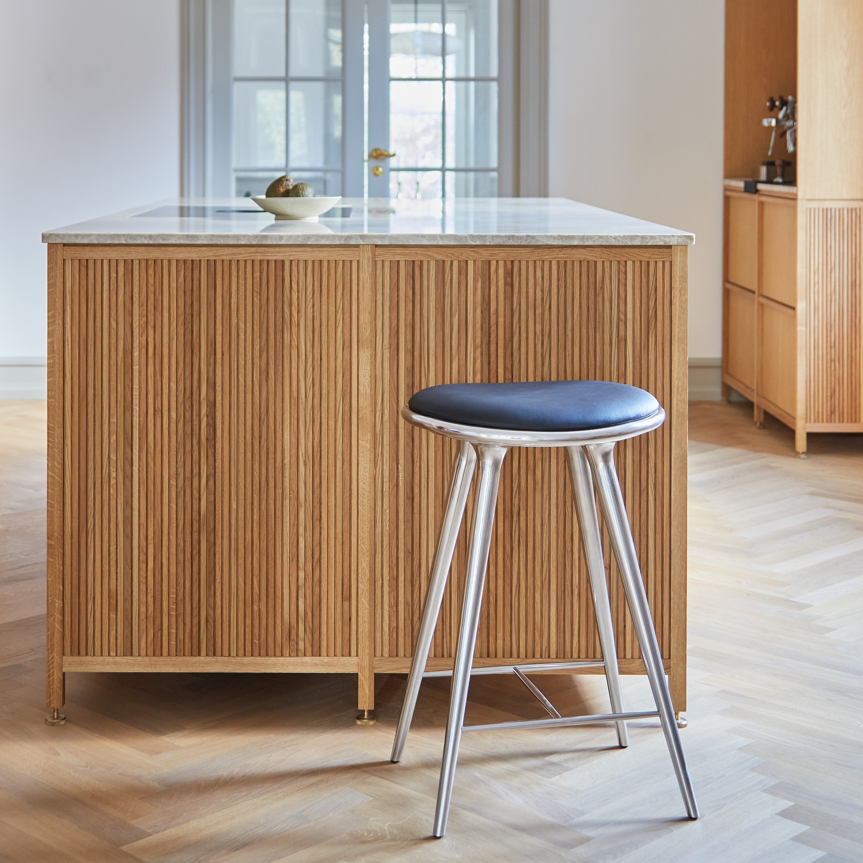 High Stool | Polished Recycled Aluminum | 74 cm | by Space Copenhagen - THAT COOL LIVING
