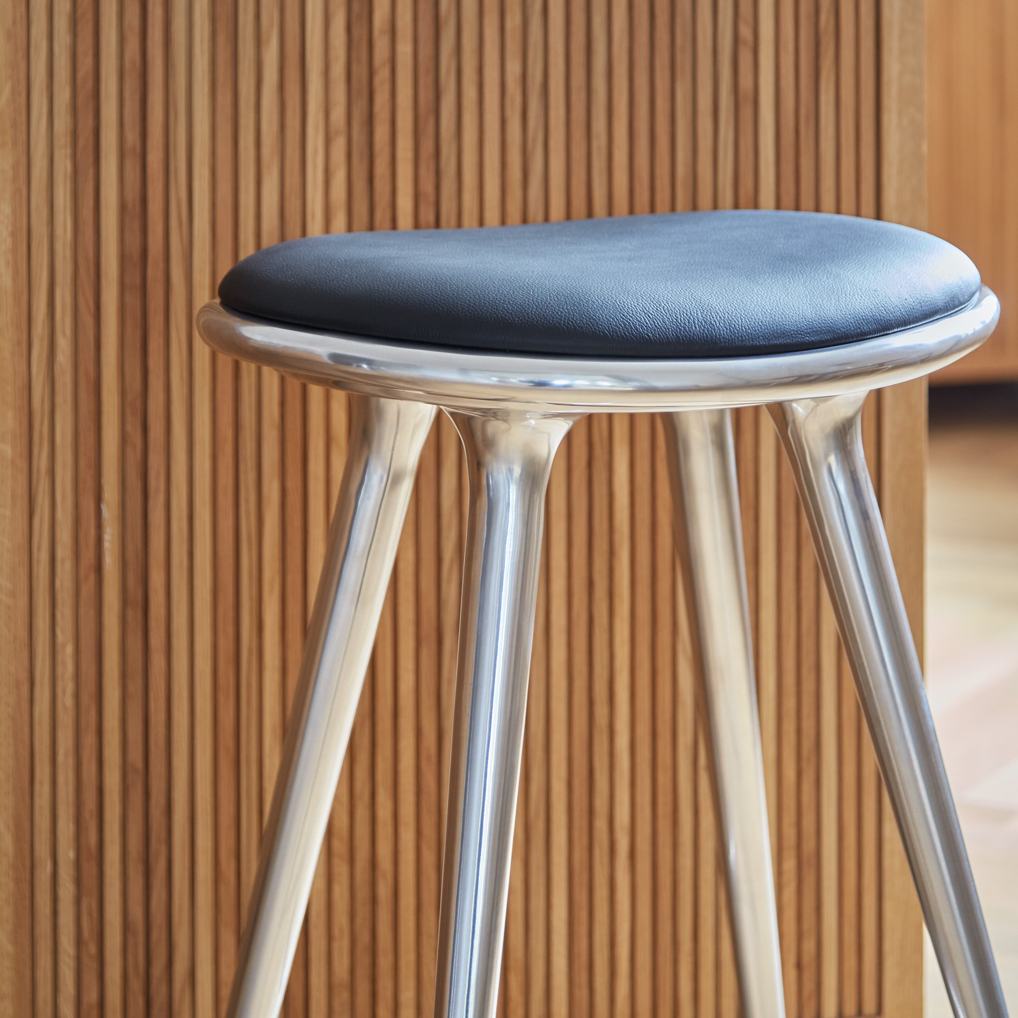 High Stool | Polished Recycled Aluminum | 74 cm | by Space Copenhagen - THAT COOL LIVING