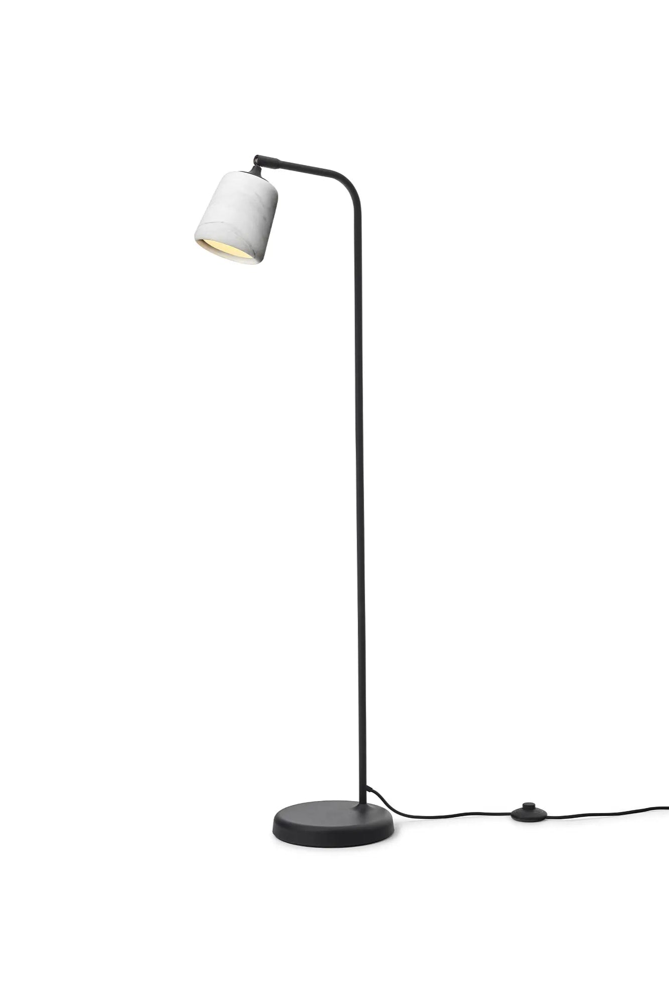  Transitional floor lamp with bronze and gold finish and flared fabric shade