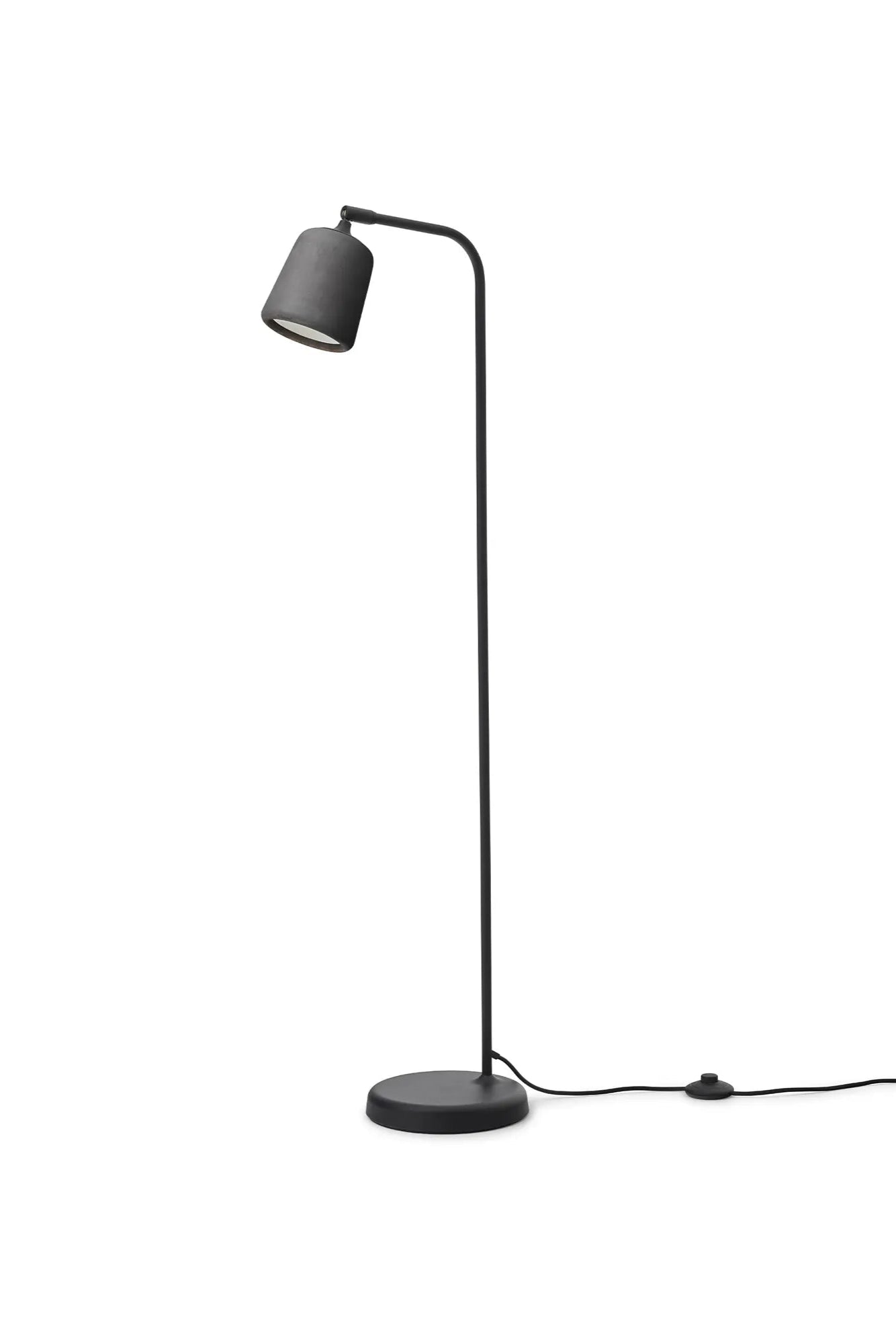  Industrial style floor lamp with antique brass finish and exposed bulb