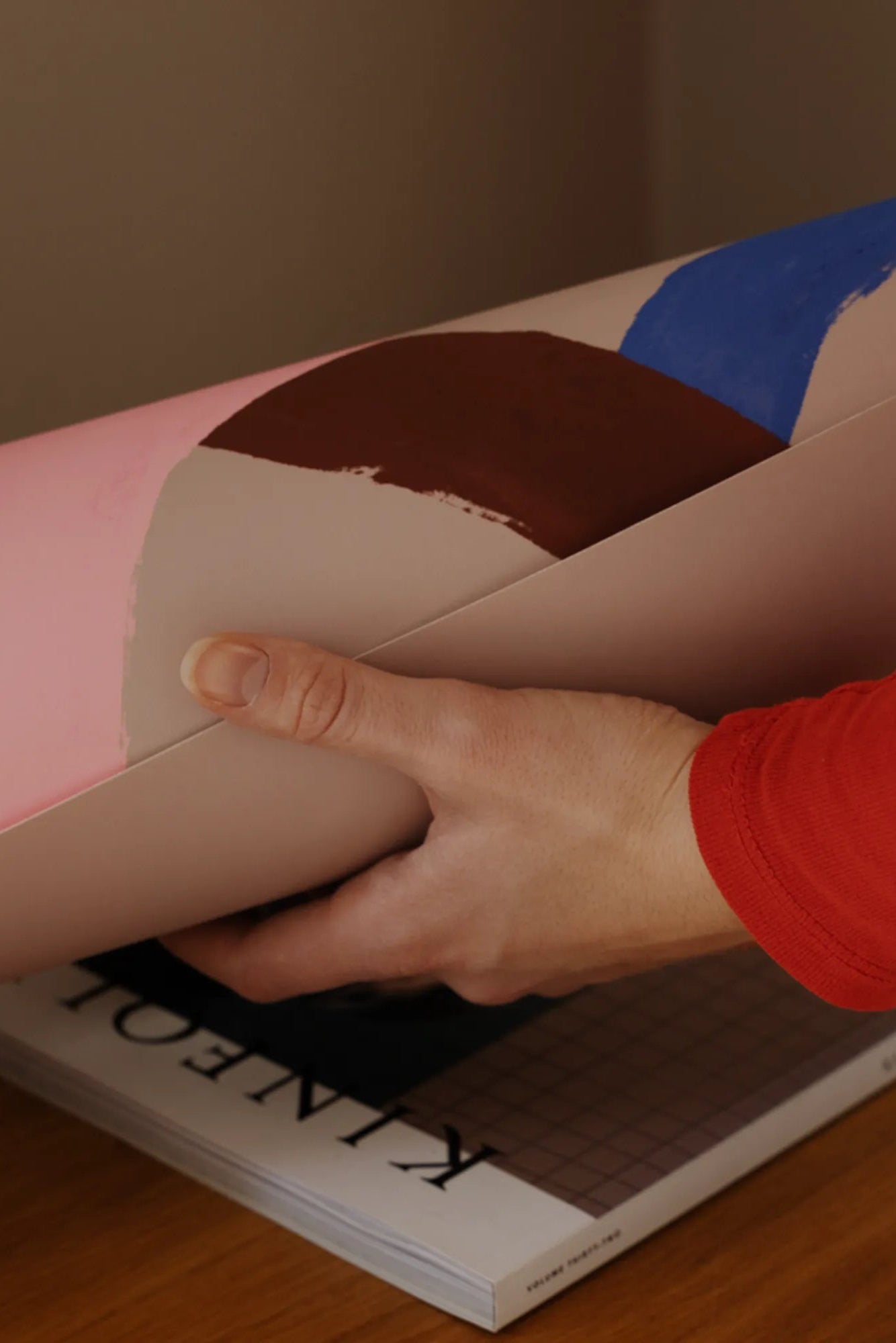 Abstract typographic composition with dynamic letter forms and fluid lines