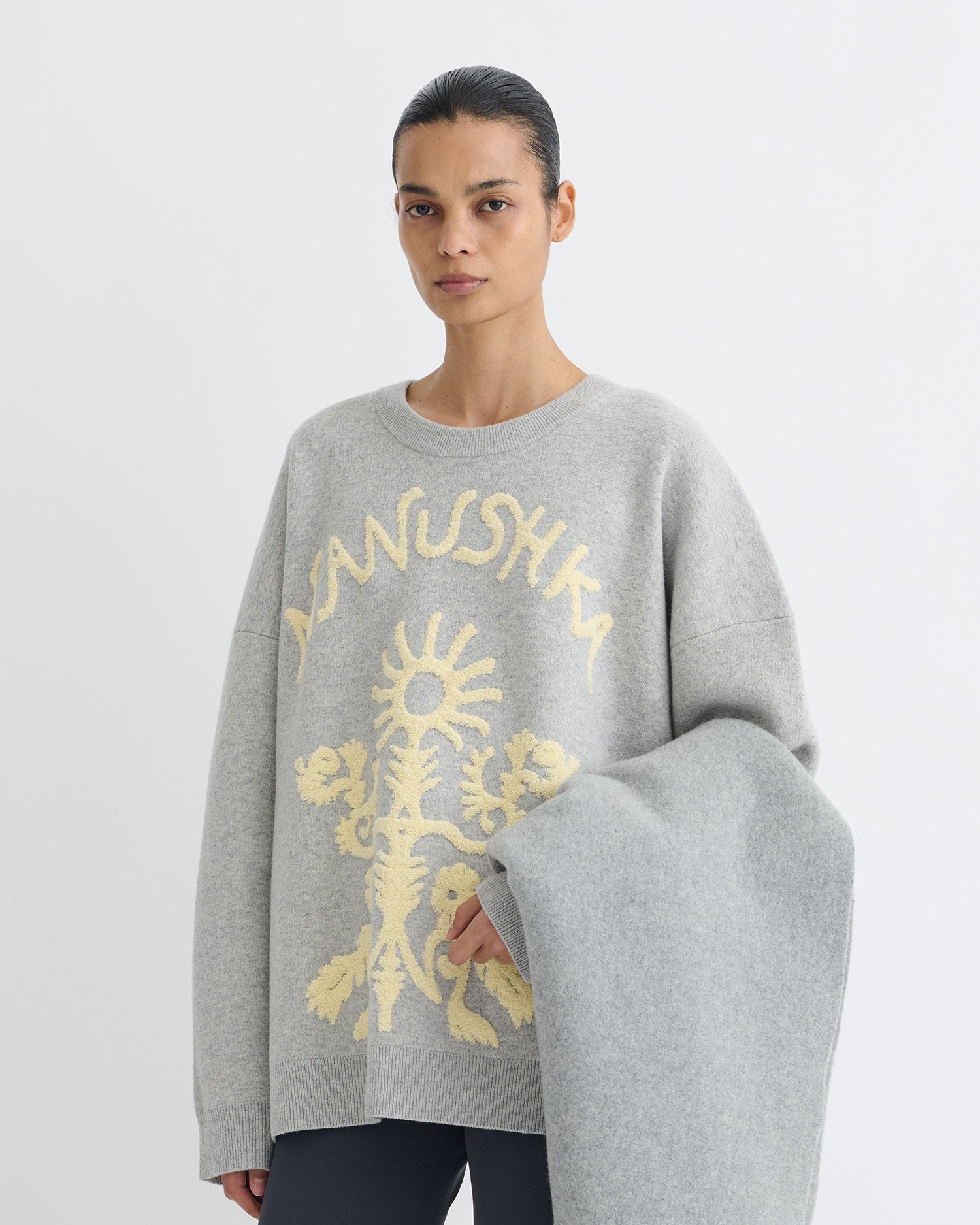 Oswin - Merino and Terry Jacquard Sweater