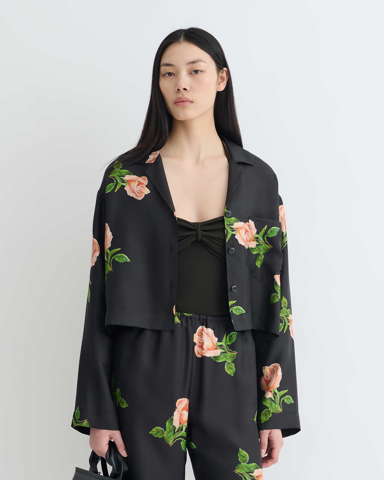 Vally - Cropped Silk Twill Shirt