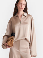 Mencia - Slip Satin Polo-Neck Top