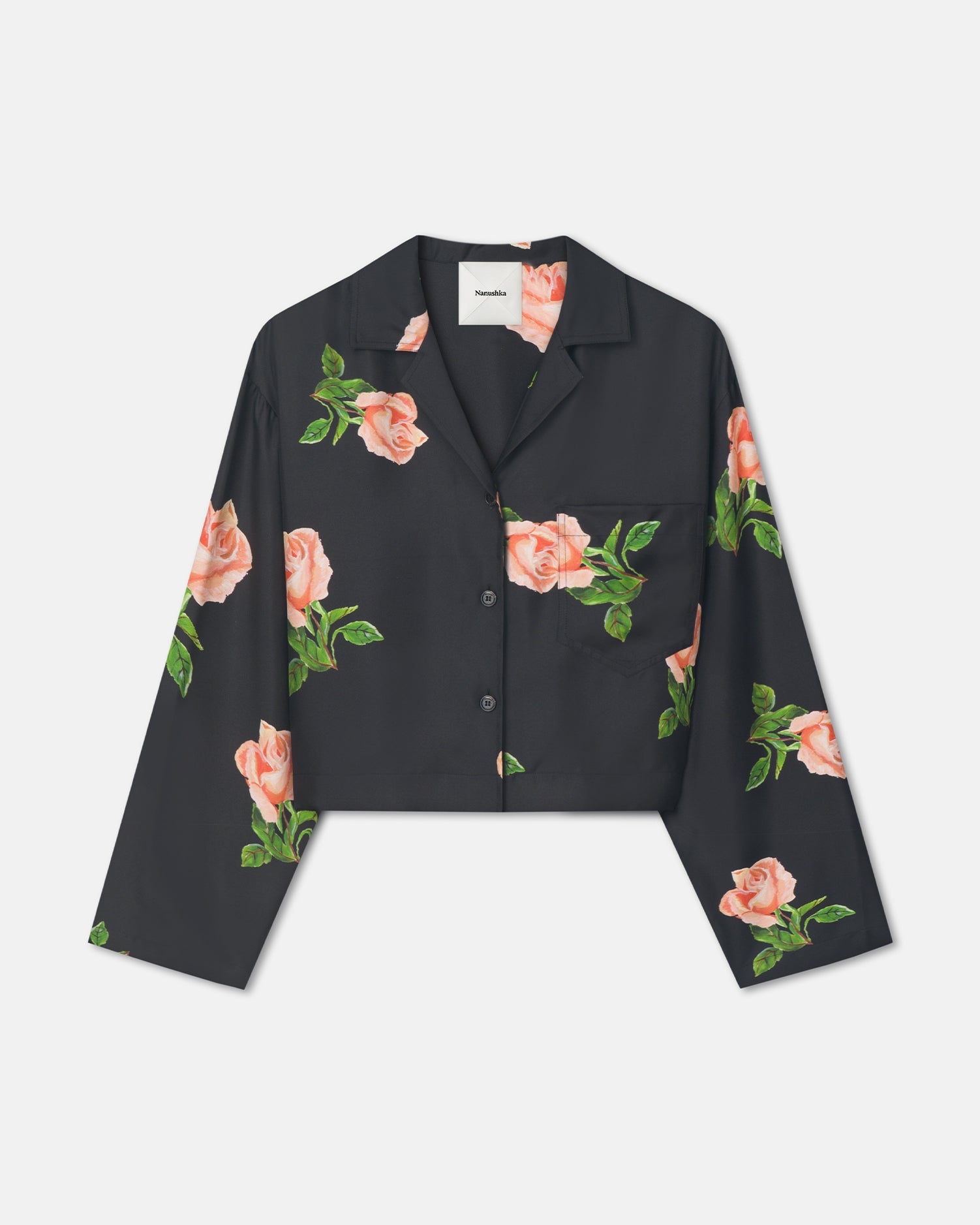 Vally - Cropped Silk Twill Shirt