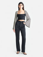 Tasula - Slip Satin and Loopback Cotton Top