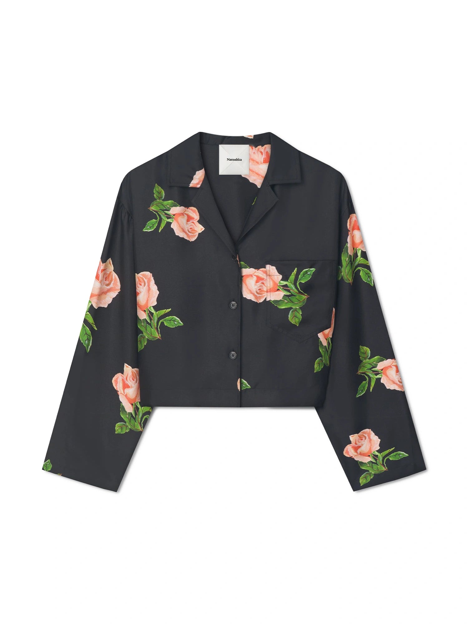 Vally - Cropped Silk Twill Shirt