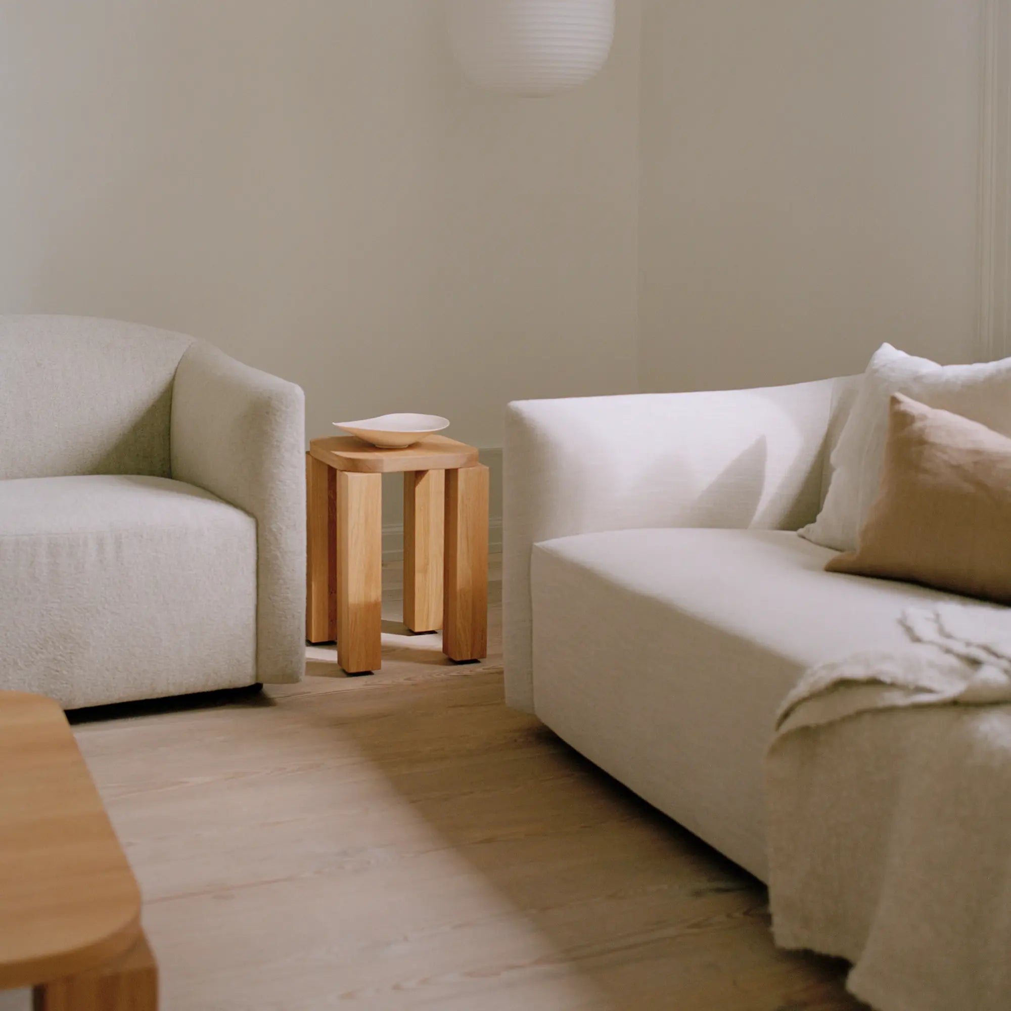  Top view of the Atlas Stool highlighting its round shape and cushioned seat