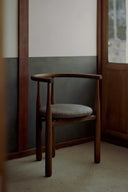 Bukowski Chair in plush purple fabric with chic tapered legs