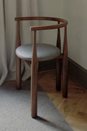Chic Bukowski Chair with geometric patterned fabric and metal legs