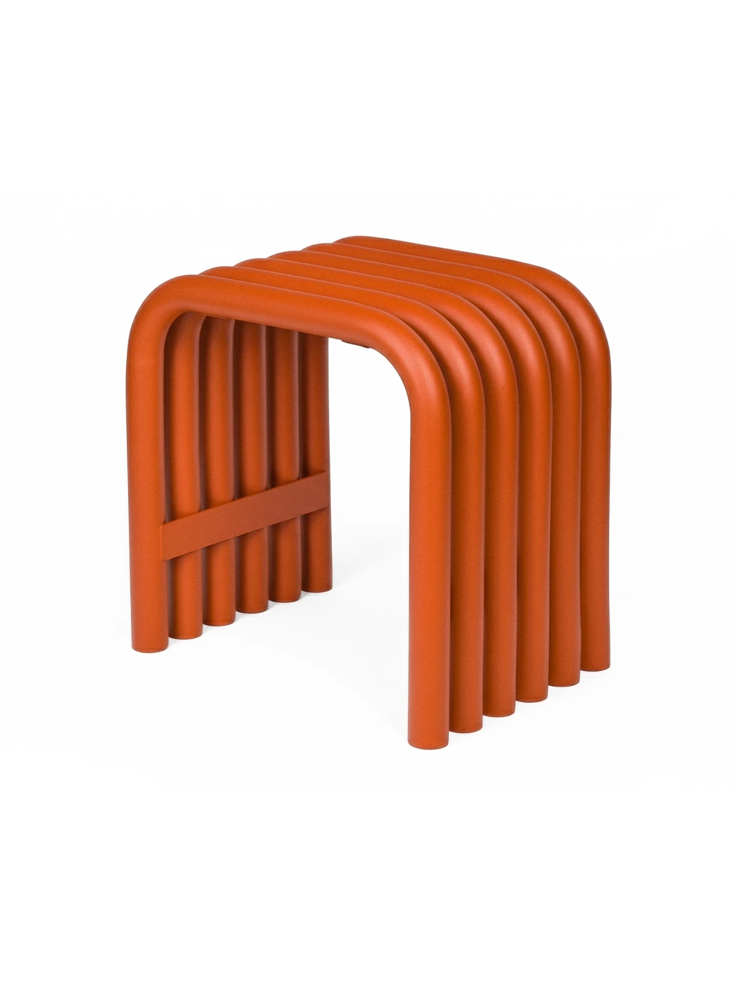 Orange stool on a white background