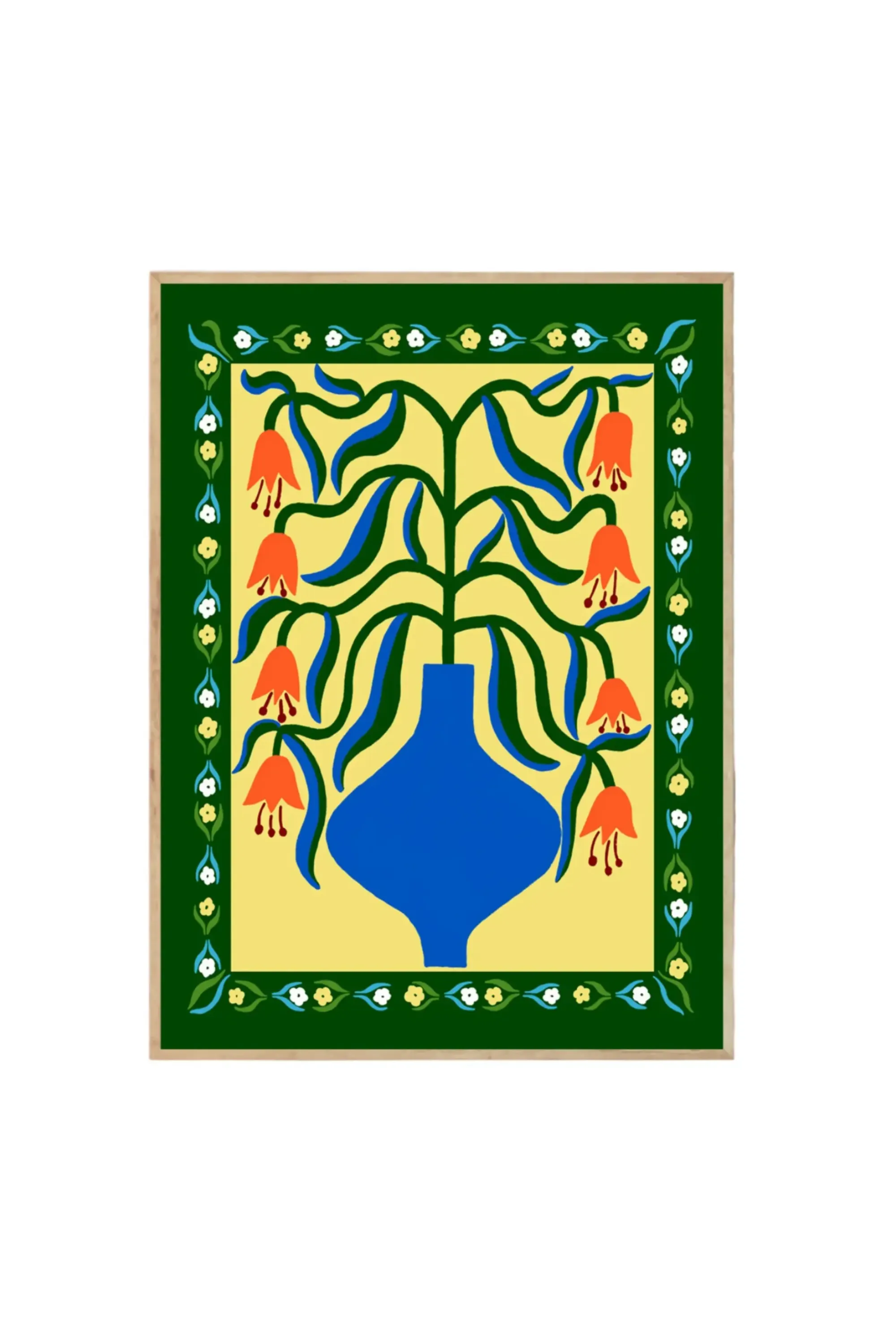 Orange Fantasy Flowers - Art Print by The Poster Club - THAT COOL LIVING