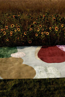 Hand-woven Sleeping Flower Wool Rug with intricate floral design in soothing earthy tones