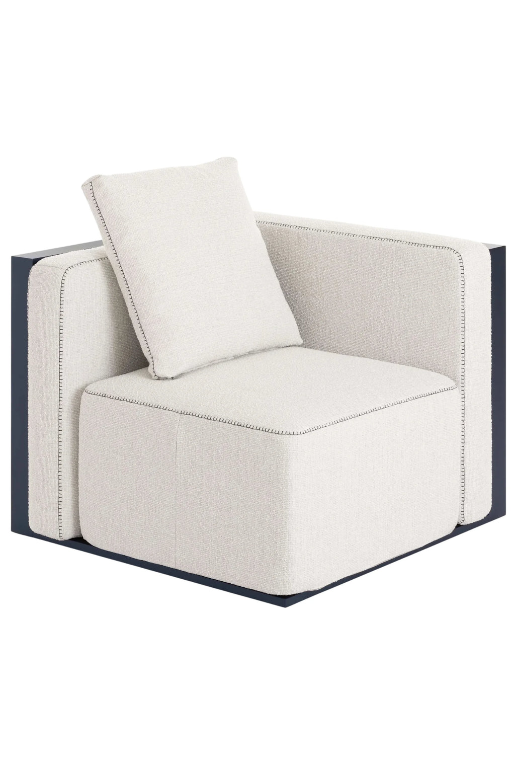 Gandia Blasco Islablanca Outdoor Sofa - Sectional 6, a modern minimalist outdoor lounge sectional featuring clean lines and plush, low-profile cushions upholstered in a textured off-white.