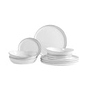Handcrafted ceramic salt dinner set for 4 with elegant design and smooth finish