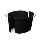 Luxurious No7 Coffee Table Ø70 in classic walnut wood with circular glass top