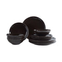 Nordic Coal Dinner Set for 4, featuring elegant matte black finish and modern design, perfect for stylish dining experience