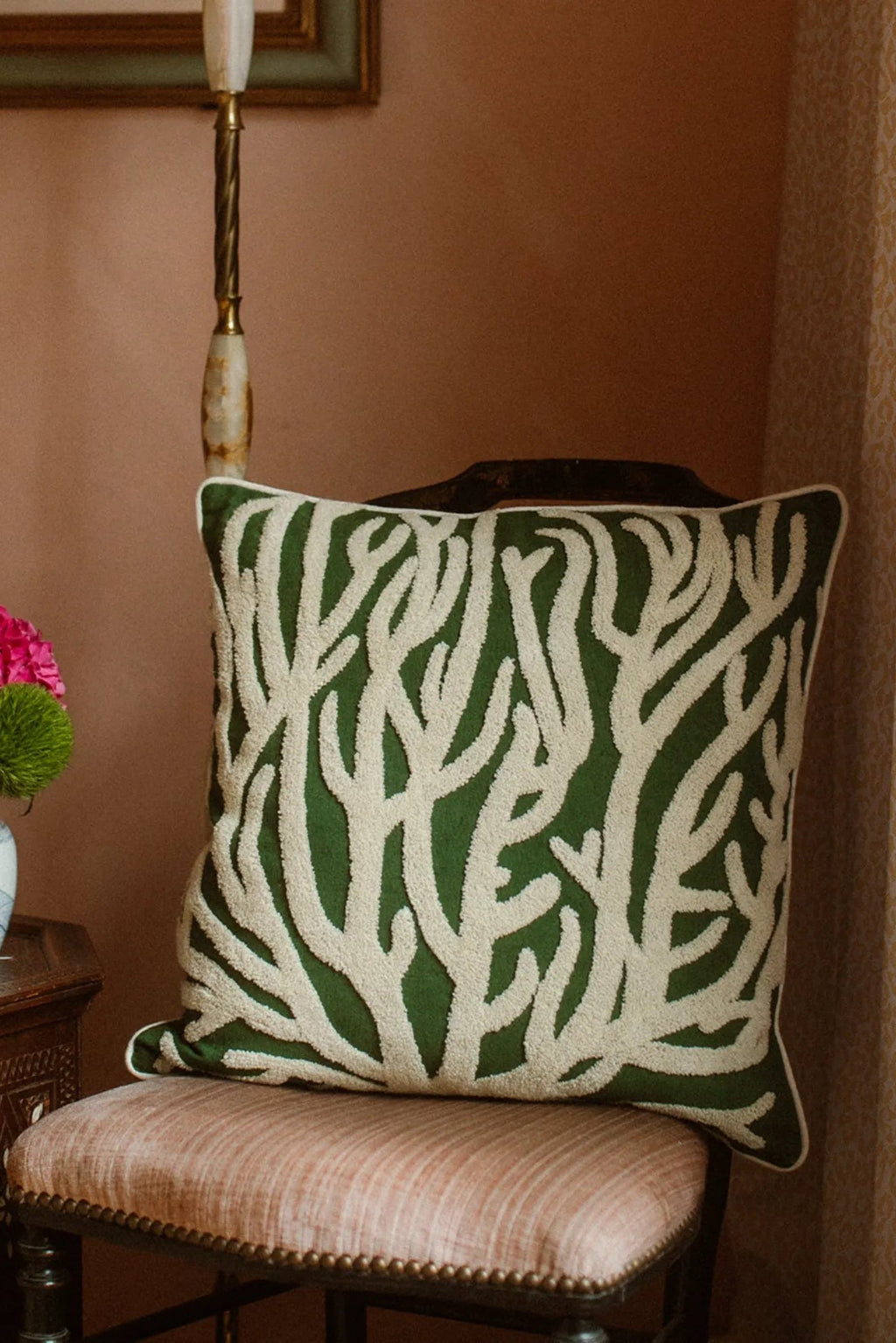 Lauren Cushion in warm, inviting bronze for a cozy, rustic feel