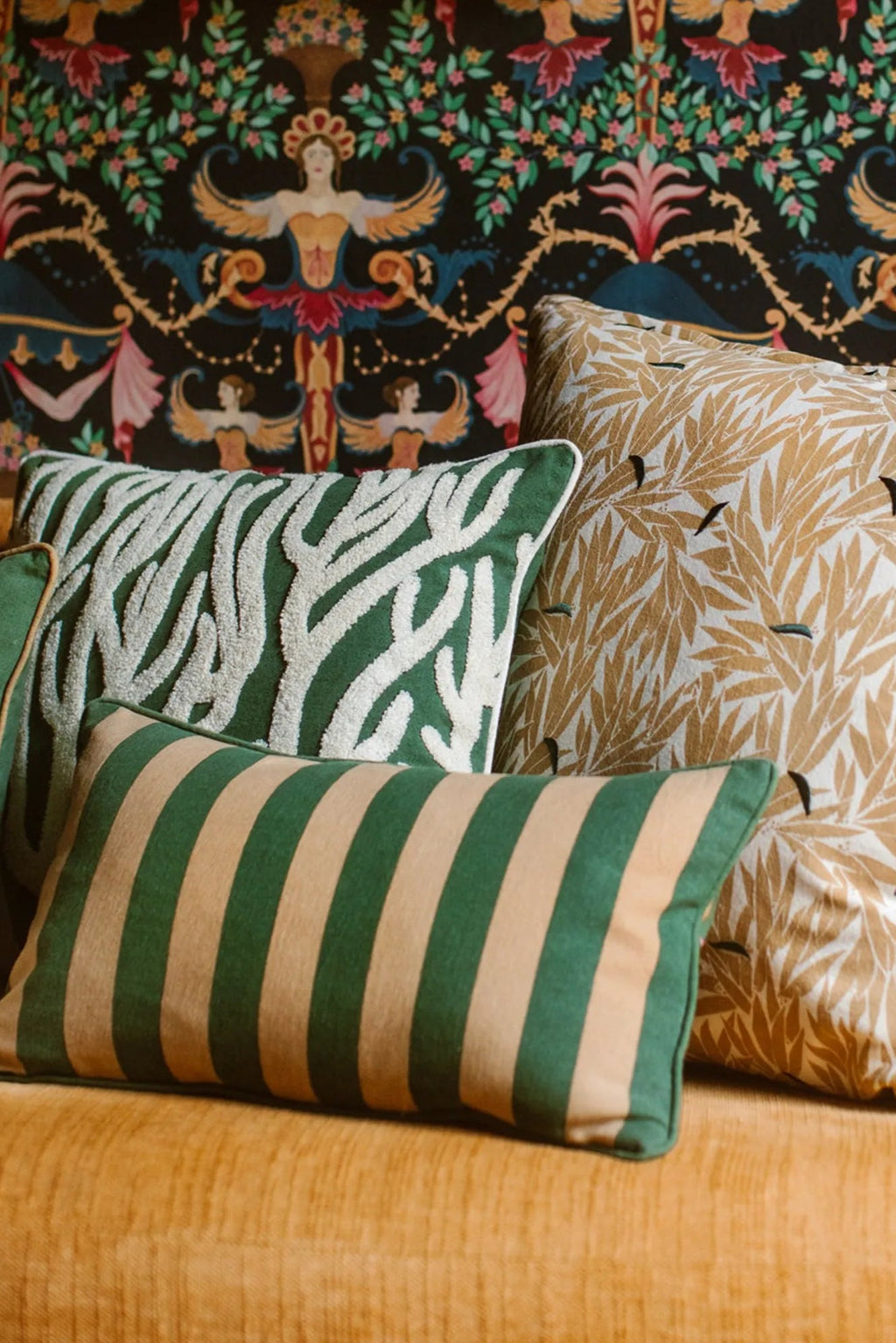 Lauren Cushion in modern geometric pattern on a chair