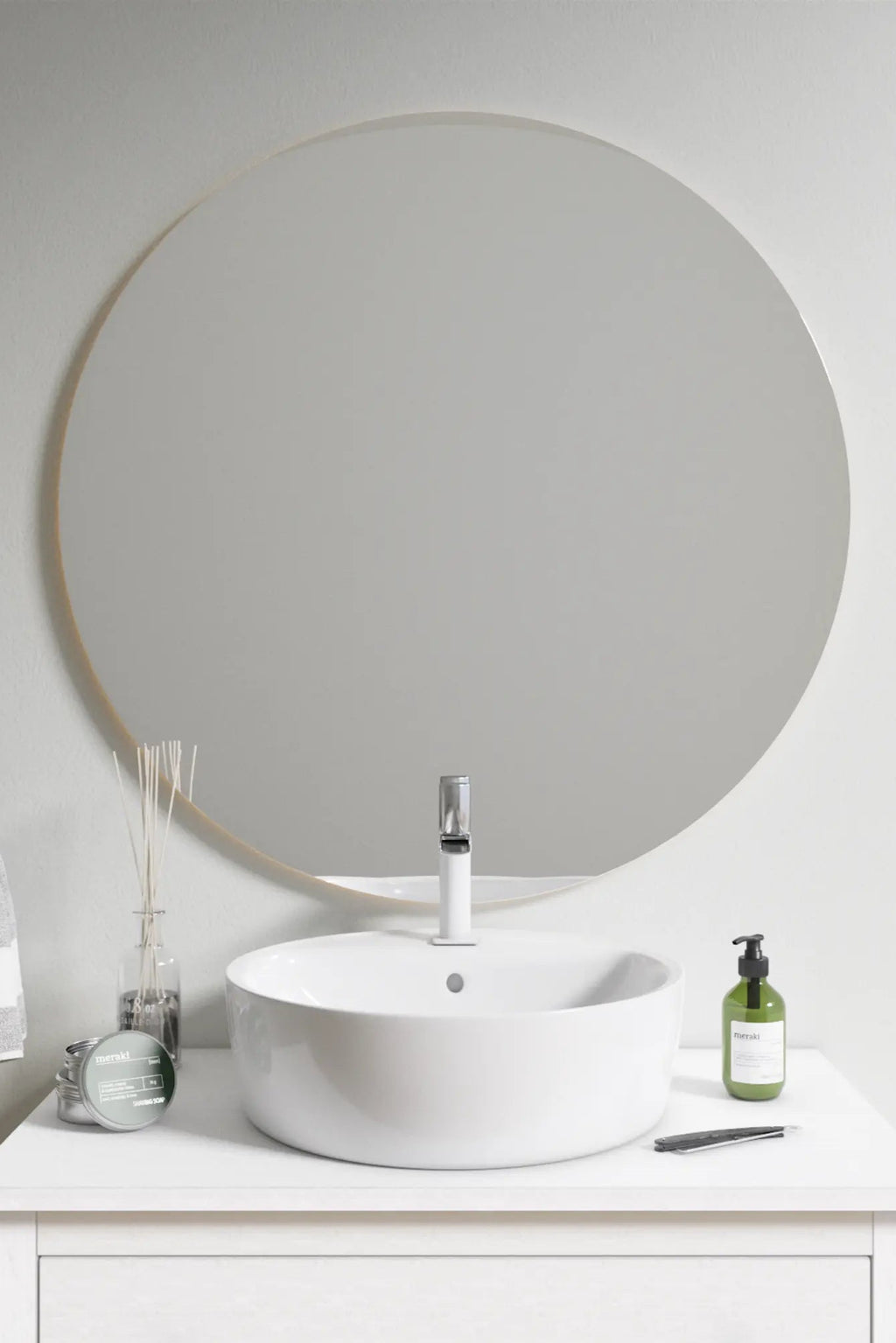  Illuminated Round Mirror for Bathroom and Dressing Room 