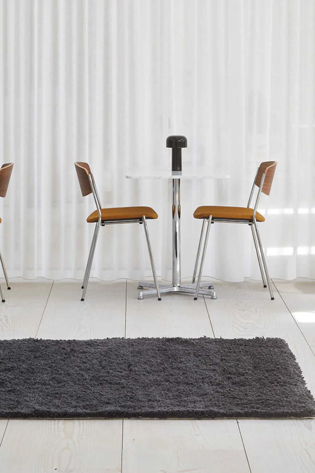 Modern Rya Rug with a geometric motif inspired by traditional Nordic art