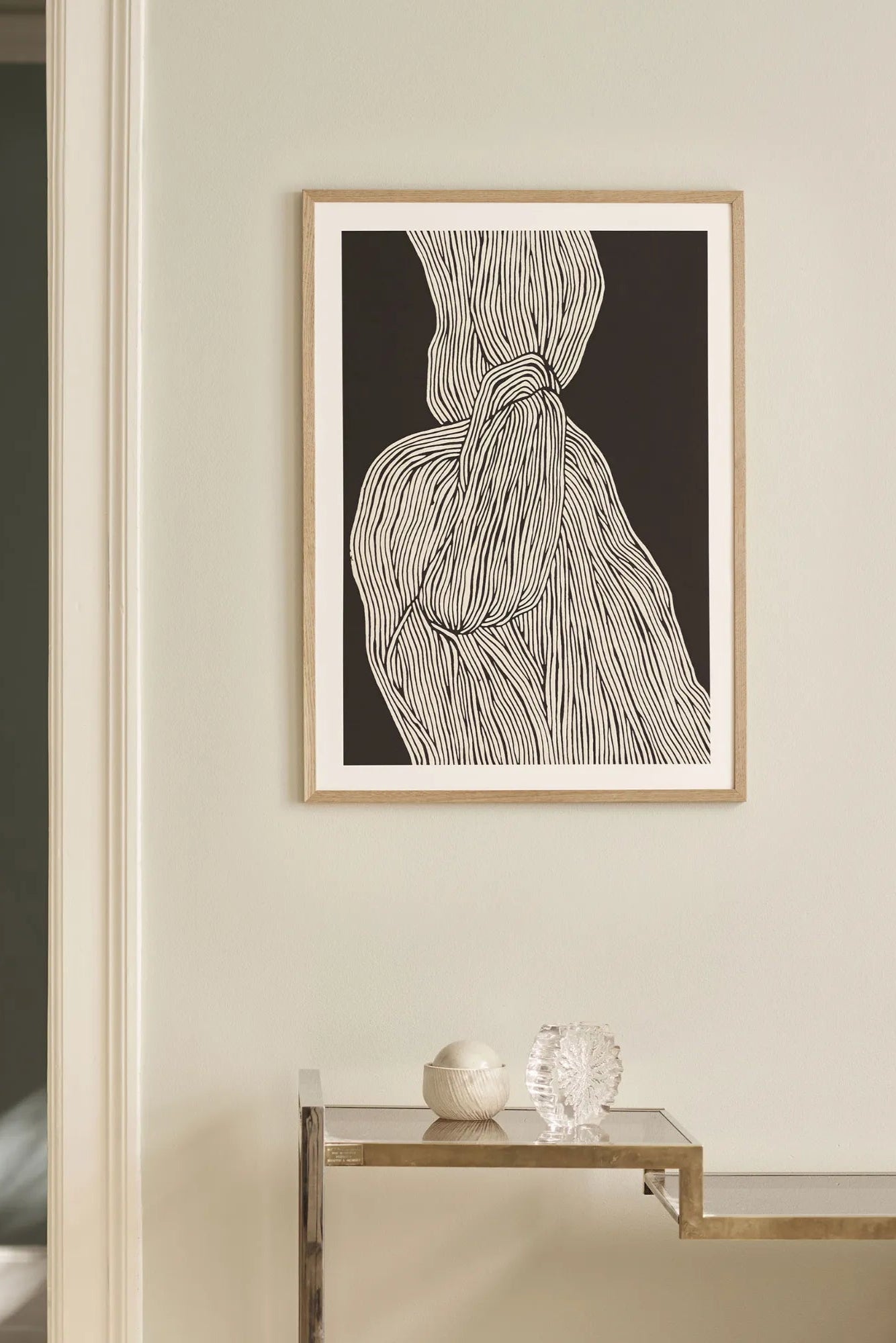 The Line No 12 luxury leather handbag in classic black color with gold hardware and spacious interior