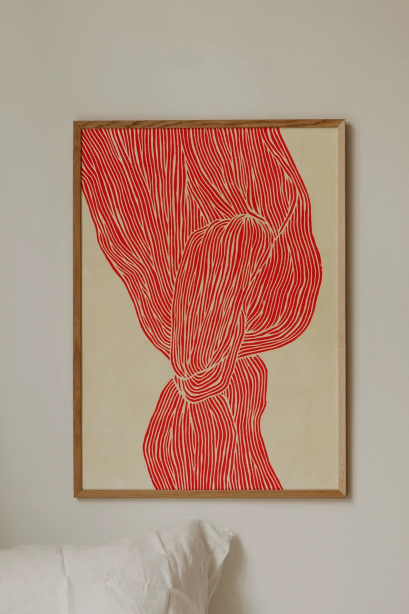 Vibrant red product called The Line, a must-have for any fashion enthusiast