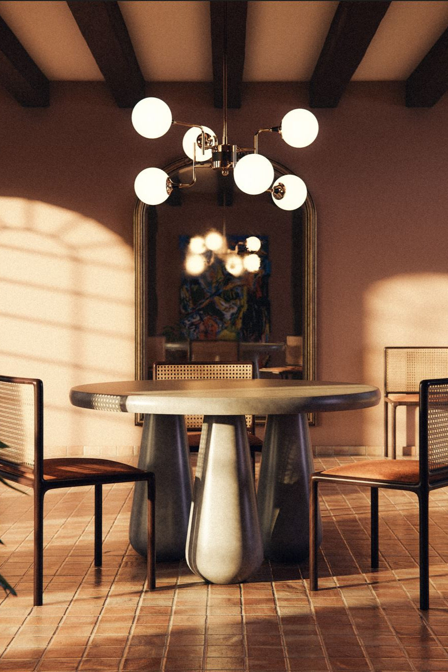 Round Dining Table Grey - THAT COOL LIVING