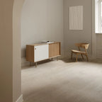 No 11 Sideboard in sleek black finish with brass hardware