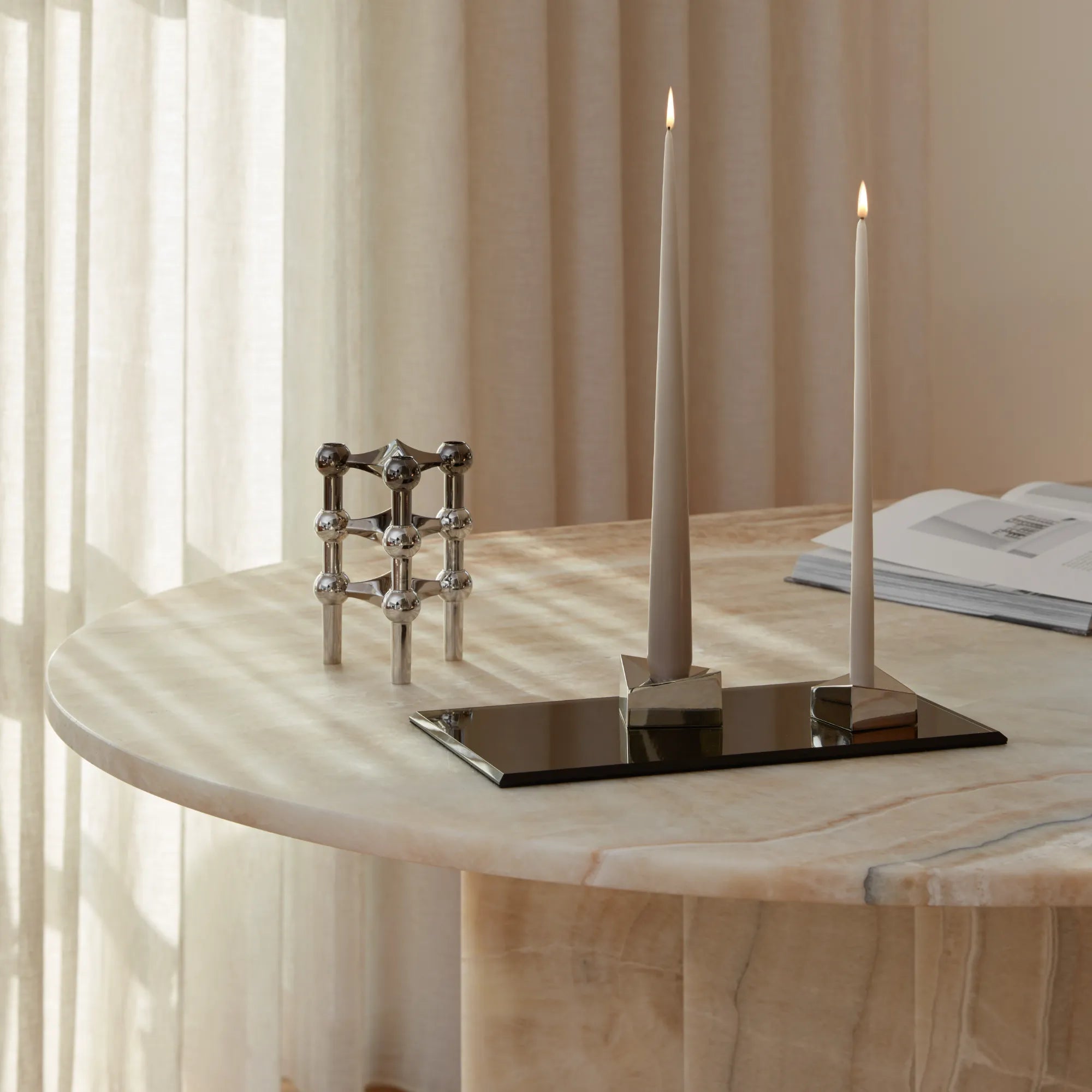 Eco-friendly and unscented taper candles for a cozy and inviting atmosphere